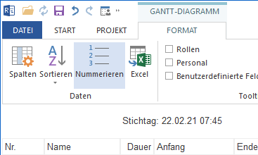 Lückenlose Nummerierung von Projektplänen in Rillsoft